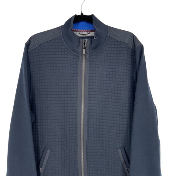 Ted Baker London Whooty Fleece Jacket Full Zip Quilted Navy Blue Size 2X XXL - Picture 2 of 14